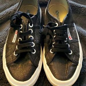 Superga Black sparkle sneakers